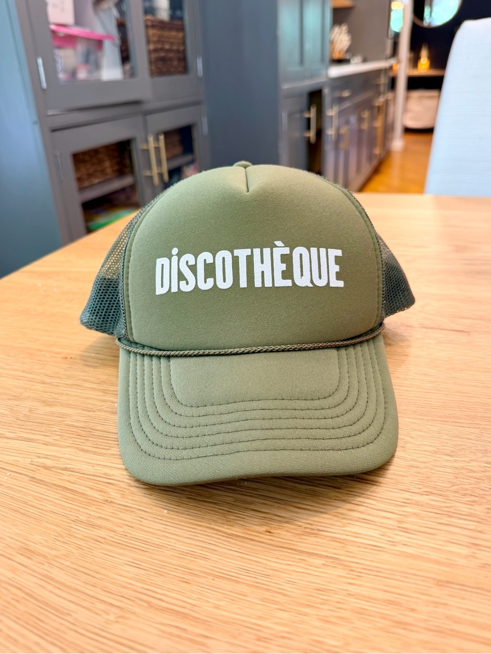 Clare V Discothèque Olive Mesh Trucker Cap